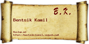 Bentsik Kamil névjegykártya